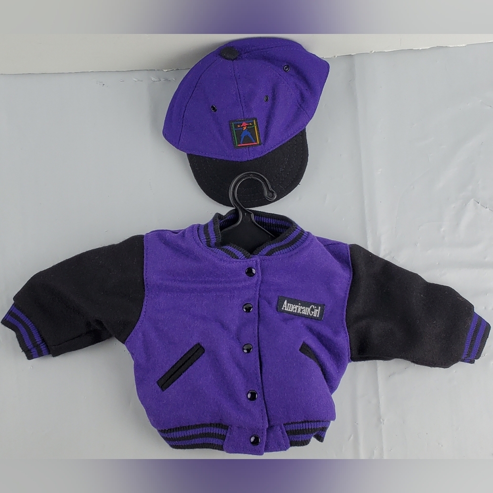 Pleasant Company VTG 1996 American Girl Purple Varsity Jacket Hat Hanger - EUC
